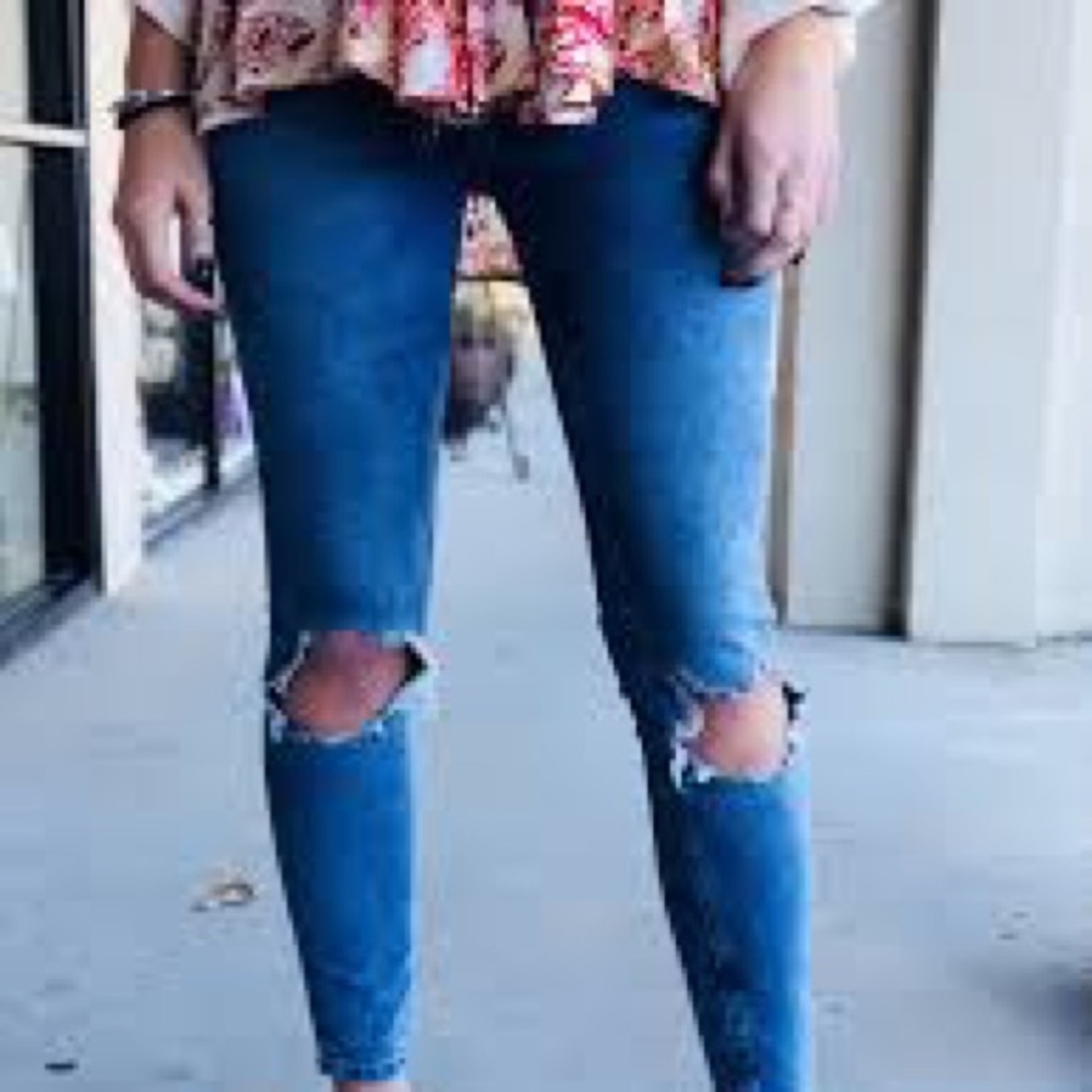 Free people Turquoise jeans